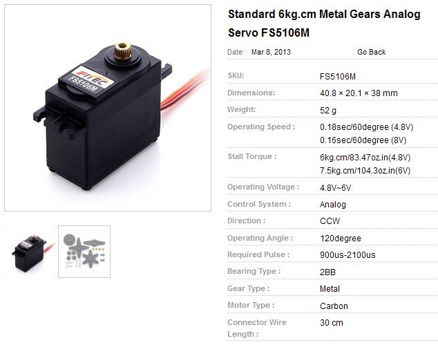 Fitec FS5106M Servomotor de en - Rc Hobby Motor reseña y precio